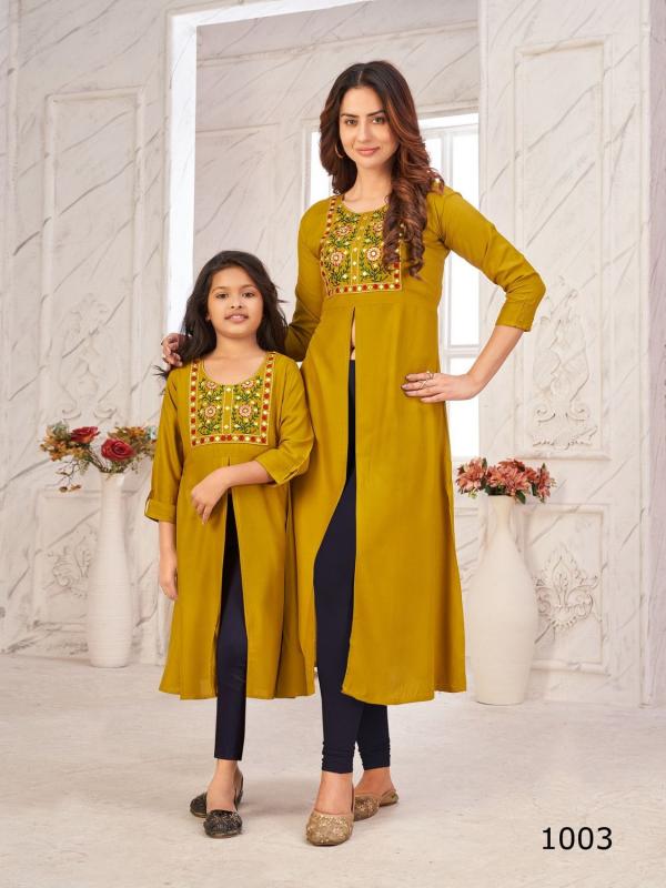 Blue Hills Emotion Combo Of Mother And Daughter Rayon Kurti Collection